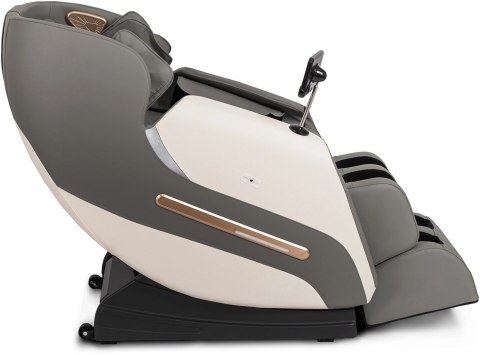 Fotel Masujący VX MAX Wypoczynkowy Szary Ekoskóra Nowoczesny Angielski