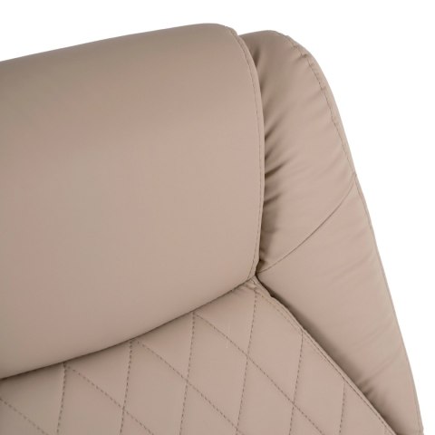 Fotel Biurowy Masujący z Funkcją Podgrzewania GIORGIO Obrotowy Beżowy Ekoskóra Nowoczesny