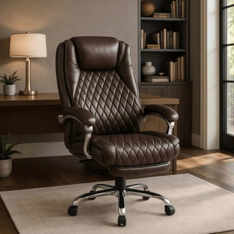 Fotel Obrotowy GIORGIO Masujący Podgrzewany Brązowy