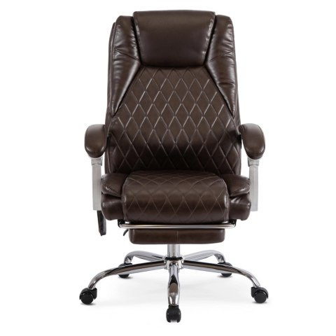 Fotel Obrotowy GIORGIO Masujący Podgrzewany Brązowy