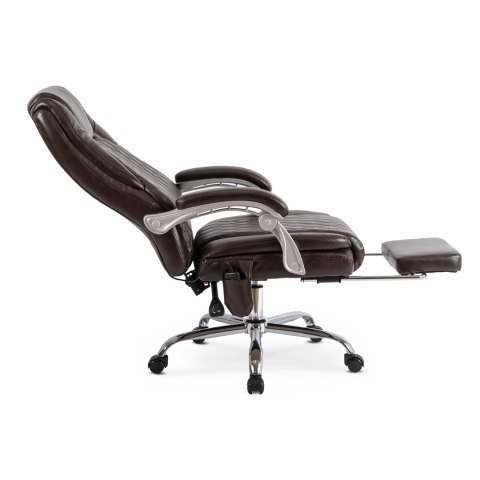 Fotel Obrotowy GIORGIO Masujący Podgrzewany Brązowy