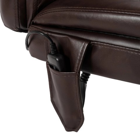 Fotel Obrotowy GIORGIO Masujący Podgrzewany Brązowy