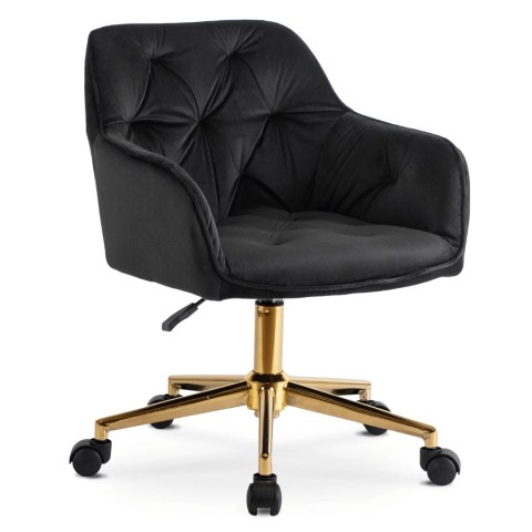 Fotel Obrotowy KONOR Czarny Welurowy