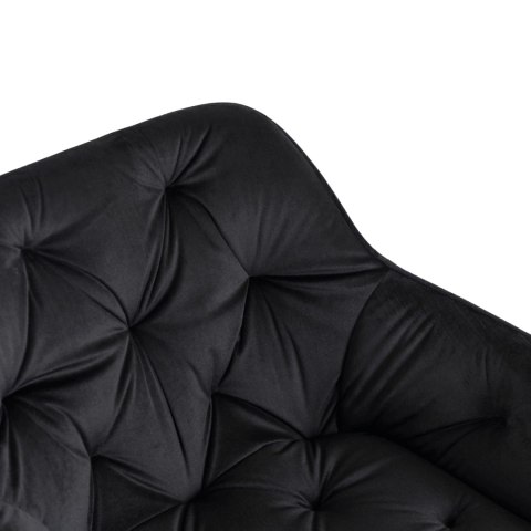 Fotel Obrotowy KONOR Czarny Welurowy