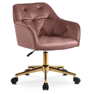 Fotel Obrotowy KONOR Różowy Welurowy