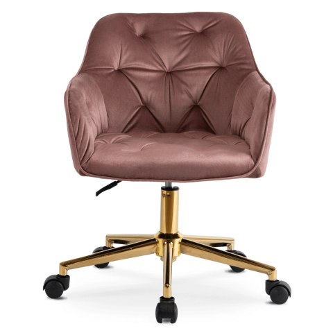 Fotel Obrotowy KONOR Różowy Welurowy