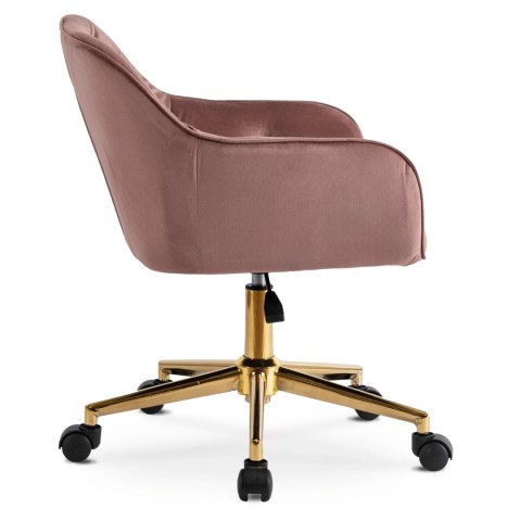 Fotel Obrotowy KONOR Różowy Welurowy