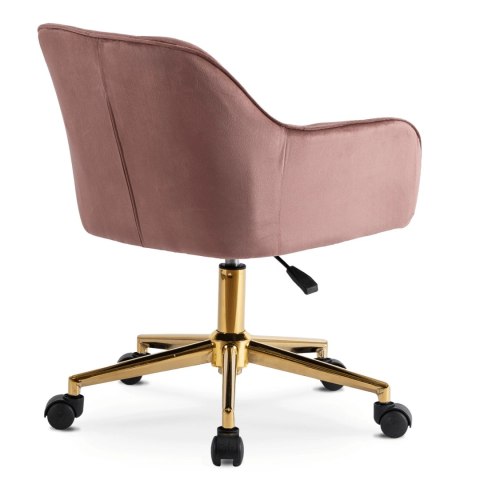 Fotel Obrotowy KONOR Różowy Welurowy