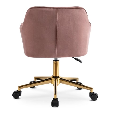 Fotel Obrotowy KONOR Różowy Welurowy