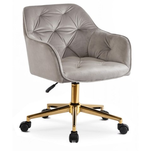 Fotel Obrotowy KONOR Szary Welurowy