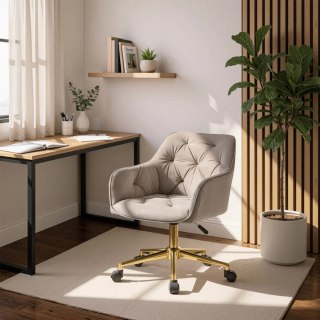 Fotel Obrotowy KONOR Szary Welurowy