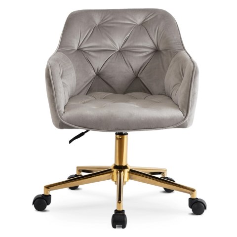 Fotel Obrotowy KONOR Szary Welurowy