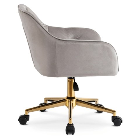 Fotel Obrotowy KONOR Szary Welurowy