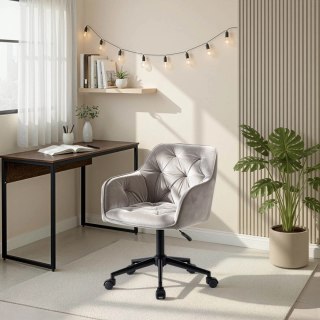 Fotel Obrotowy KONOR Szary/Czarny Welurowy