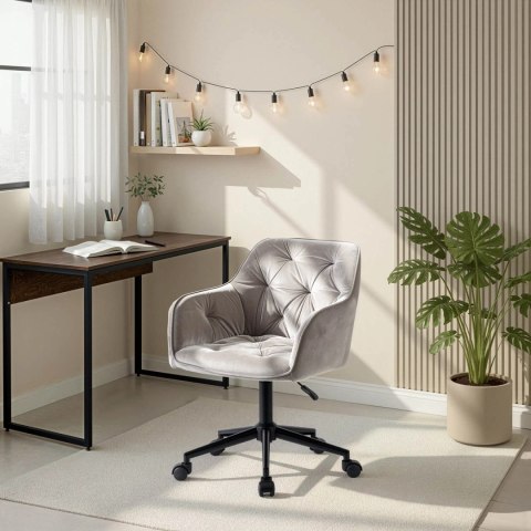 Fotel Obrotowy KONOR Szary/Czarny Welurowy