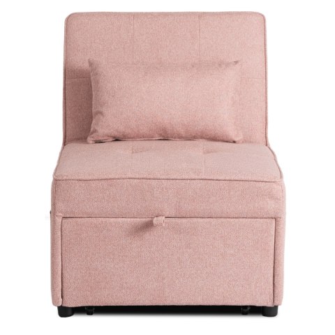 Fotel Wypoczynkowy Rozkładany IBERIS 67 cm Różowy Tapicerowany Nowoczesny