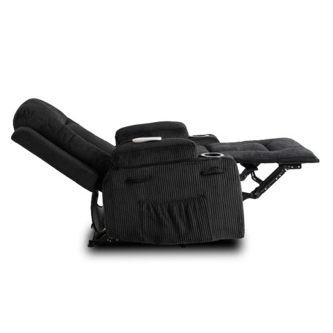 Fotel Rozkładany Masujący BOX Czarny Sztruksowy