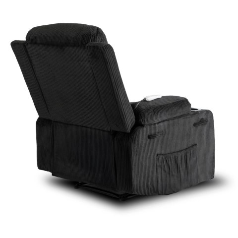 Fotel Rozkładany Masujący BOX Czarny Sztruksowy