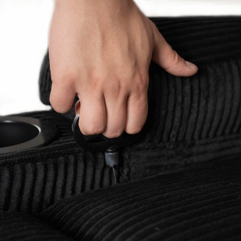 Fotel Rozkładany Masujący BOX Czarny Sztruksowy