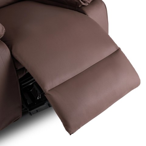 Fotel Masujący BRUCE Rozkładany Brązowy Ekoskóra Nowoczesny