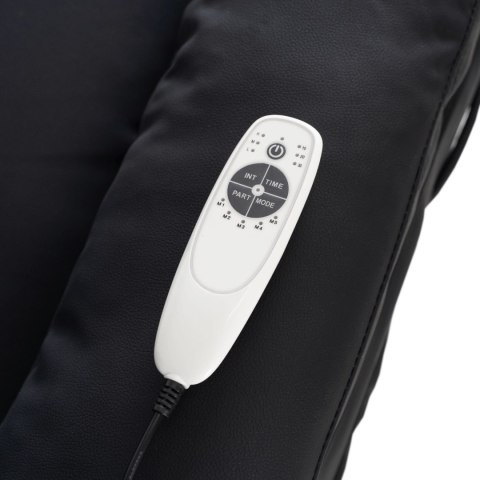 Fotel Masujący BRUCE Rozkładany Czarny Ekoskóra Nowoczesny