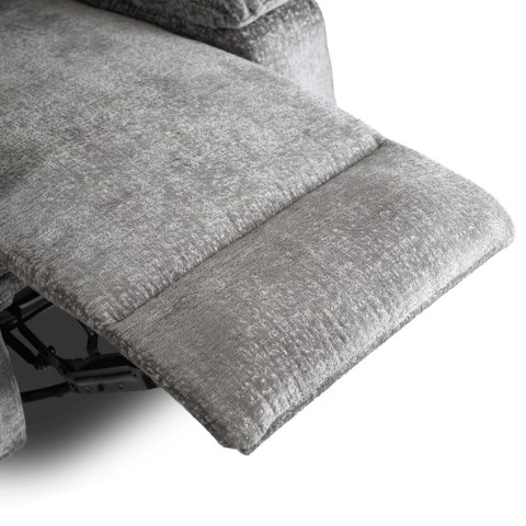 Fotel Rozkładany Masujący BRUCE z Funkcją Kołyski Szary Welurowy