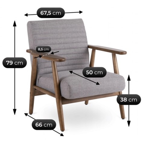 Fotel Wypoczynkowy FORLAN Szary