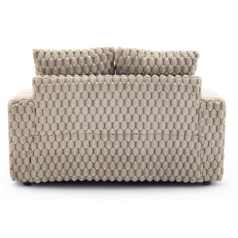 Fotel Wypoczynkowy Sofa KOBEL Beżowy Pluszowy Nowoczesny