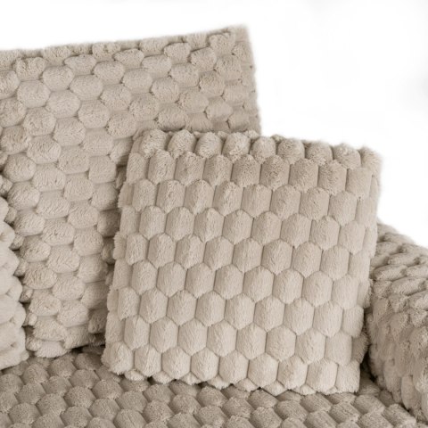 Fotel Wypoczynkowy Sofa KOBEL Beżowy Pluszowy Nowoczesny