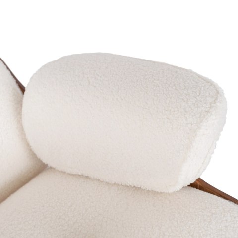 Fotel Wypoczynkowy PALERMO z Podnóżkiem z Drewna Giętego Biały Nowoczesny Loft