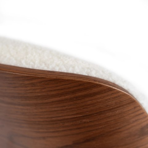 Fotel Wypoczynkowy PALERMO z Podnóżkiem z Drewna Giętego Biały Nowoczesny Loft