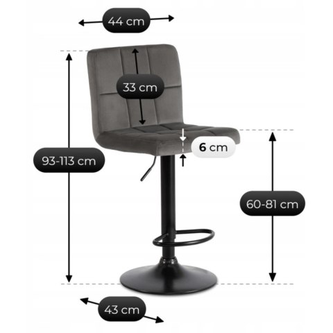 Hoker NERO Szary Welurowy