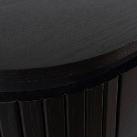 Komoda do Salonu BECK 160 cm Czarna Trzydrzwiowa Ryflowana Nowoczesna