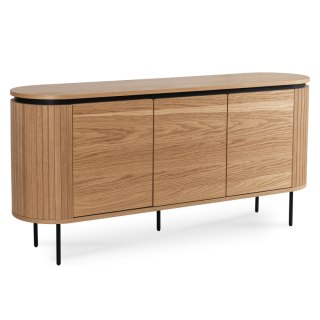 Komoda do Salonu BECK 160 cm Dąb Trzydrzwiowa Ryflowana Nowoczesna