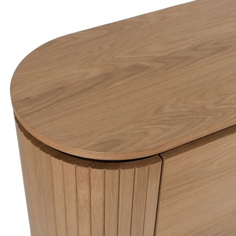 Komoda do Salonu BECK 200 cm Dąb Czterodrzwiowa Ryflowana Nowoczesna