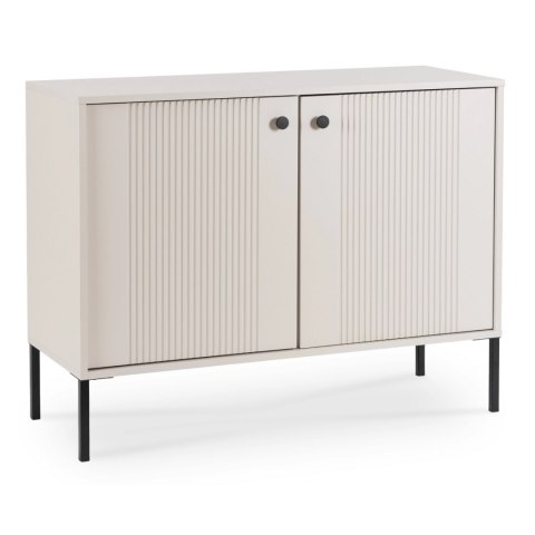 Komoda do Salonu SOFT 104 cm Kaszmir Ryflowana Dwudrzwiowa Nowoczesna