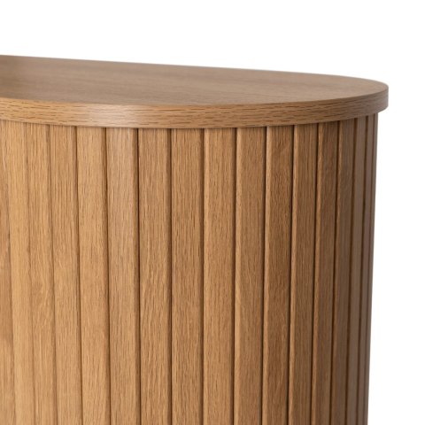 Komoda do Salonu Rozsuwana TRISH 180 cm Dąb Dwudrzwiowa Ryflowana Nowoczesna