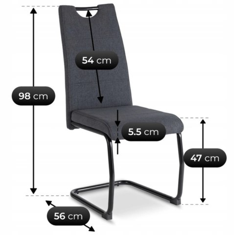 Krzesło LOPEZ Ciemnoszare/Czarne