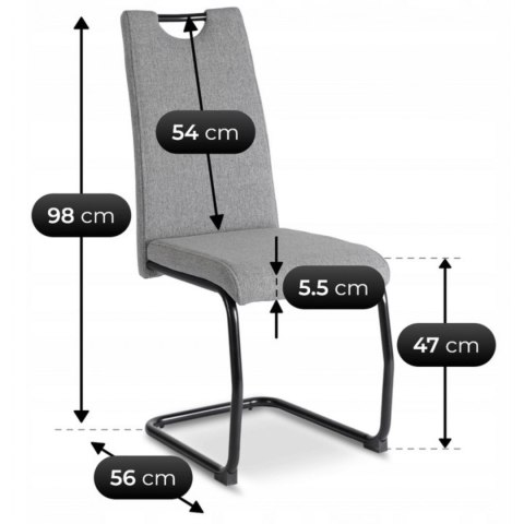 Krzesło LOPEZ Szare/Czarne