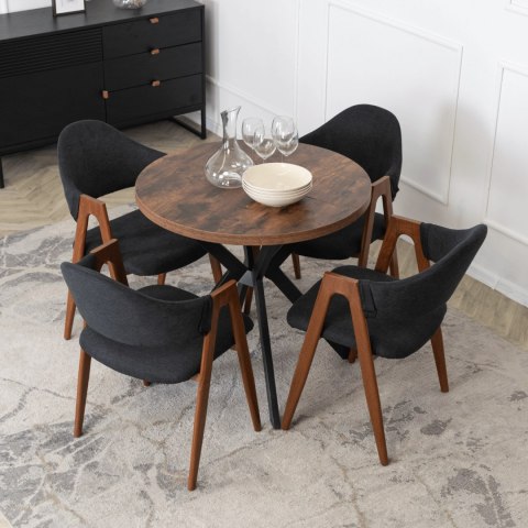 Krzesło RUIZ Czarne/Orzech