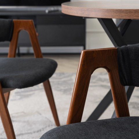 Krzesło RUIZ Czarne/Orzech