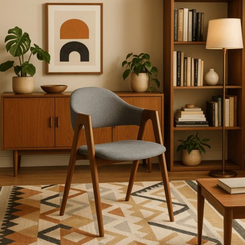 Krzesło RUIZ Szare/Orzech