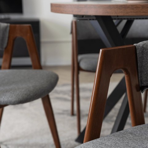 Krzesło RUIZ Szare/Orzech