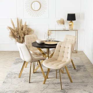 Stół DORIAN Rozkładany 80-160 cm Czarny/Złoty