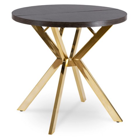 Stół DORIAN Rozkładany 80-160 cm Czarny/Złoty