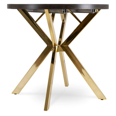 Stół DORIAN Rozkładany 80-160 cm Czarny/Złoty