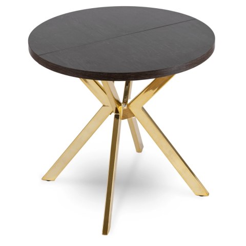 Stół DORIAN Rozkładany 80-160 cm Czarny/Złoty