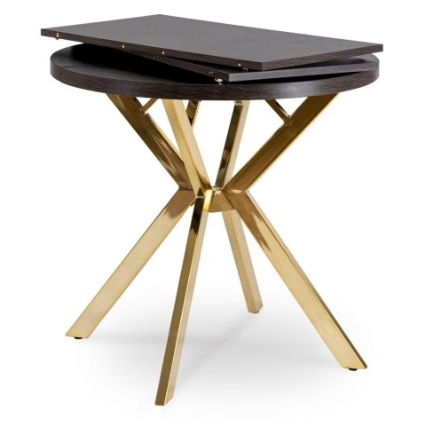 Stół DORIAN Rozkładany 80-160 cm Czarny/Złoty