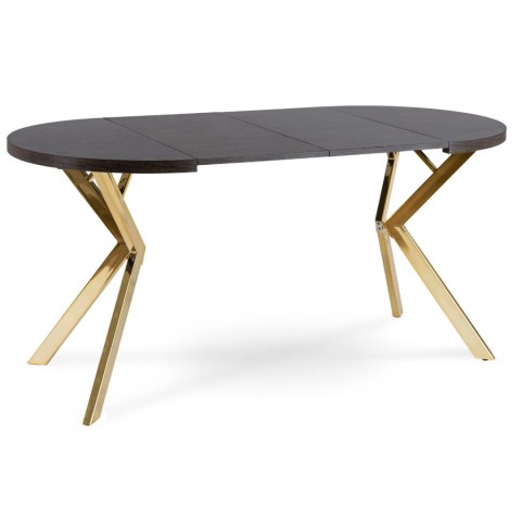 Stół DORIAN Rozkładany 80-160 cm Czarny/Złoty