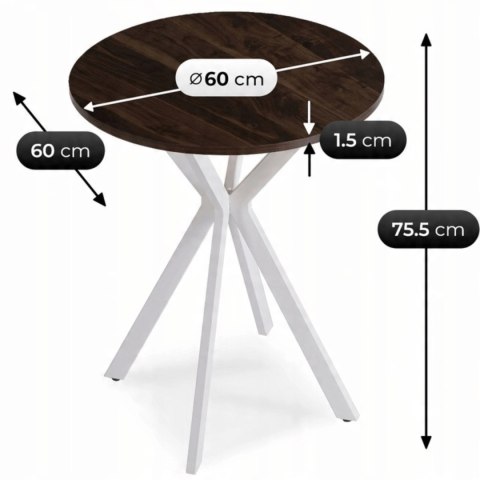 Stół LAUREN 60 cm Orzech/Biały